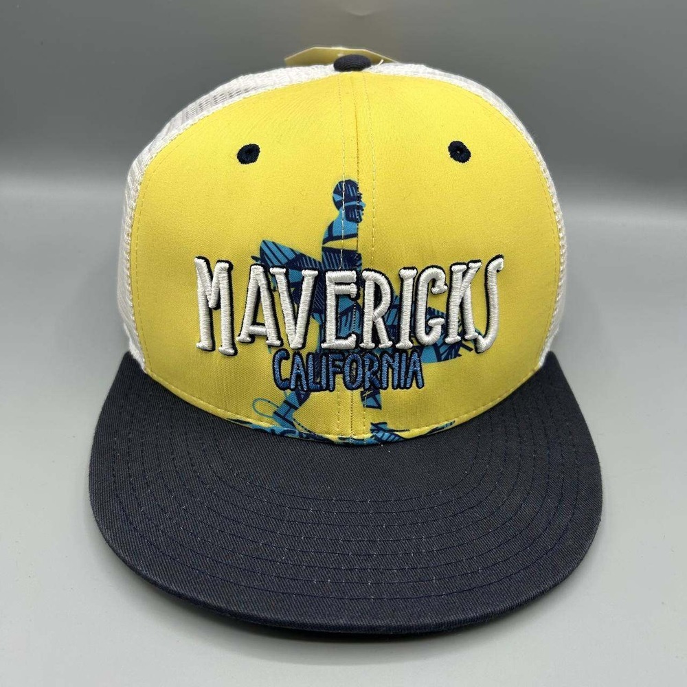 Vintage Mavericks Carolina Trucker Hat Men Yellow The Game‎ Snap Back Cap New